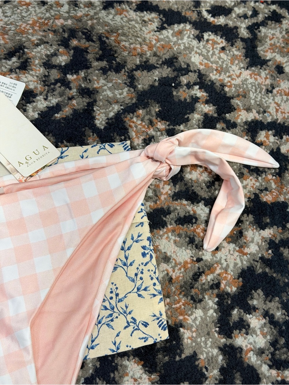 NWT Agua by Agua Bendita ‘Mila’ Gingham Low-Rise Bikini Briefs in Pastel Pink XL - Picture 9 of 14